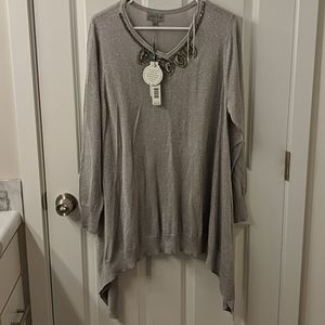 NWT Shimmery tunic with jeweled neckline